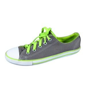 Converse Dainty OX Womens Low Top Sneaker Size 6 Casual Grey Lime Green Canvas